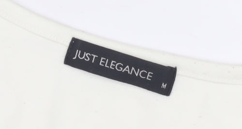Just Elegance Women's Ivory Floral T-Shirt M