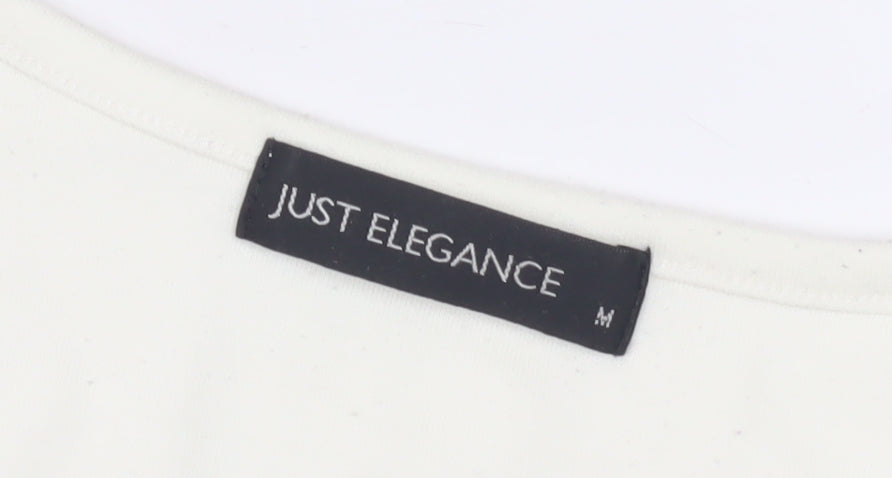 Just Elegance Women's Ivory Floral T-Shirt M