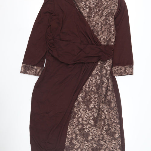 Hotsquash Women's Brown Wrap Dress, Size 18