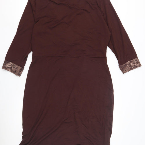 Hotsquash Women's Brown Wrap Dress, Size 18