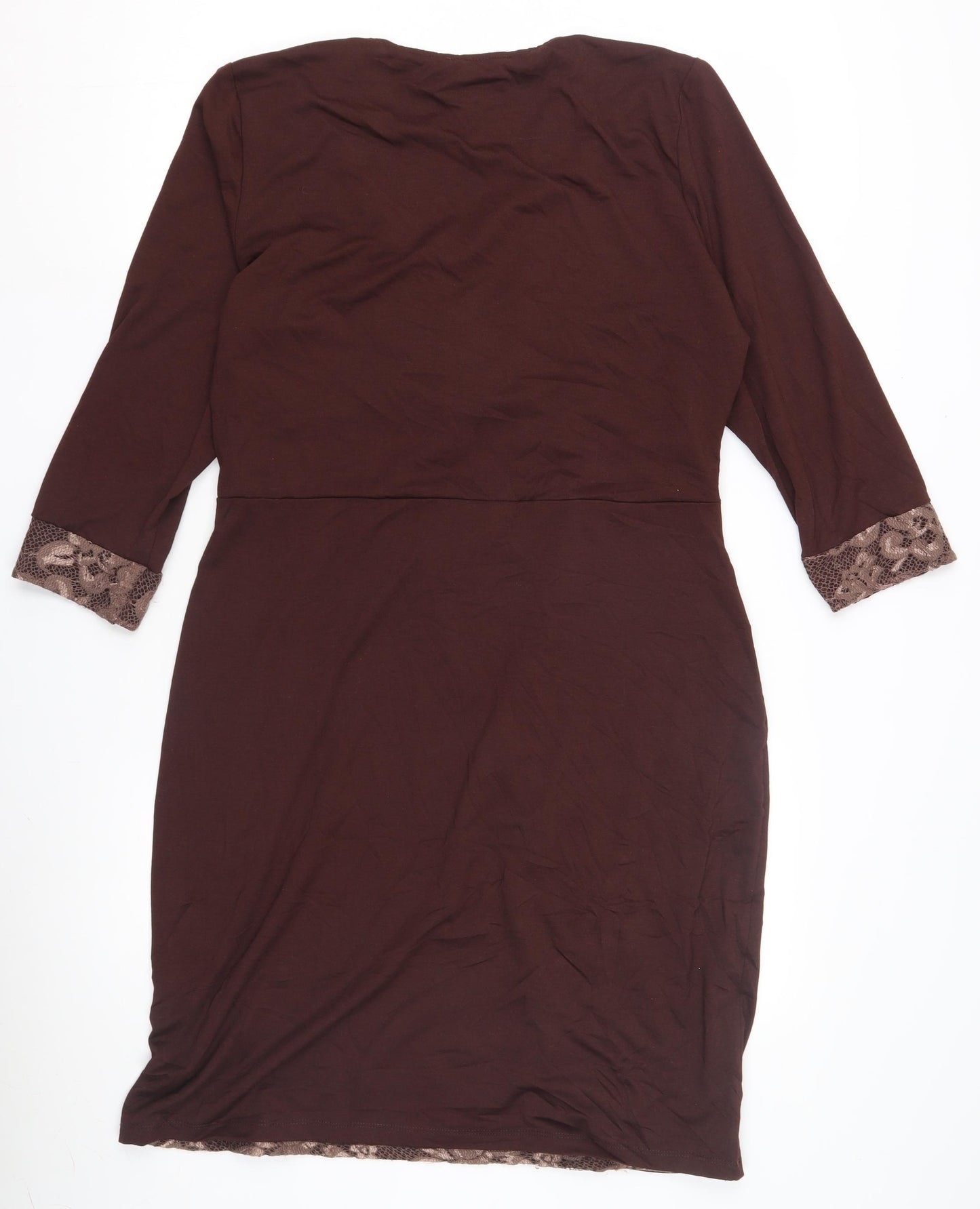 Hotsquash Women's Brown Wrap Dress, Size 18