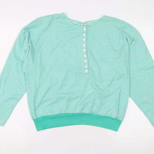 C&A Green Striped T-Shirt Size 18 Long Sleeve