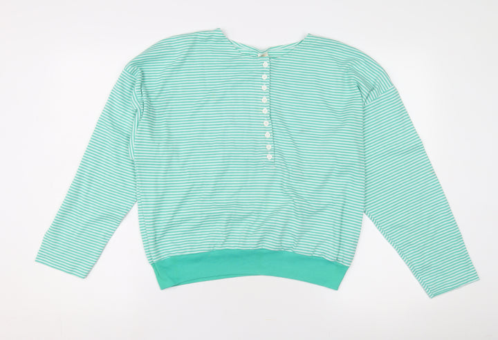 C&A Green Striped T-Shirt Size 18 Long Sleeve