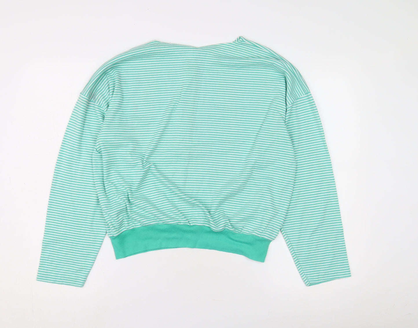 C&A Green Striped T-Shirt Size 18 Long Sleeve