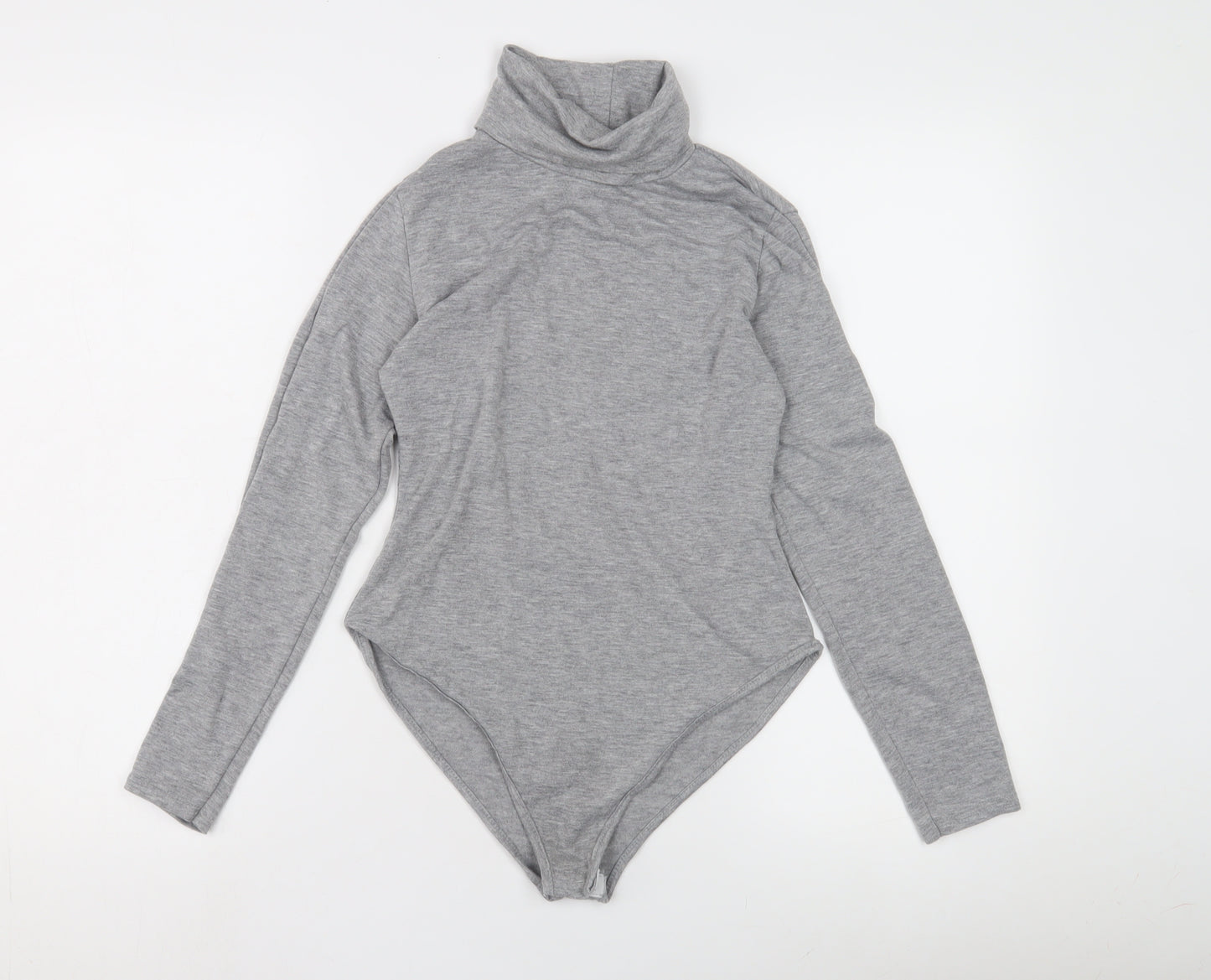 PrettyLittleThing Women's Grey Long Sleeve Roll Neck Bodysuit