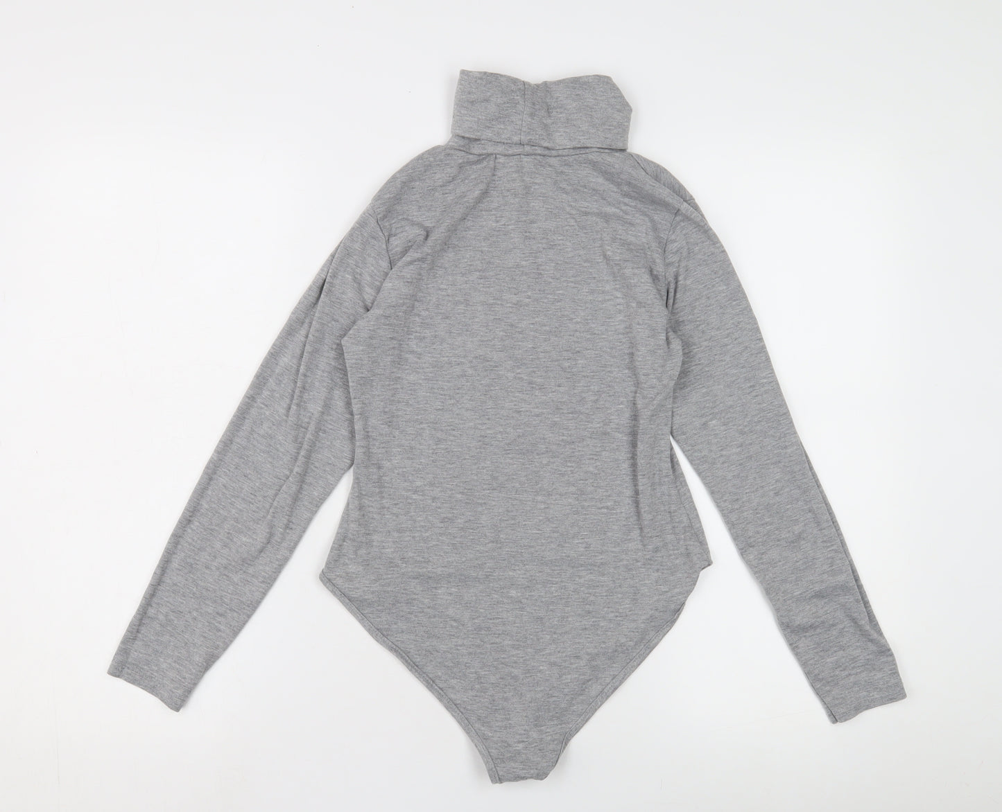 PrettyLittleThing Women's Grey Long Sleeve Roll Neck Bodysuit
