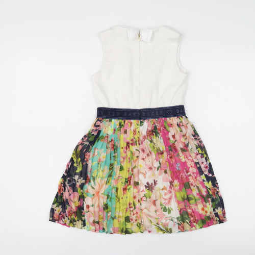 Ted Baker Girls Floral Fit & Flare Dress, Multicoloured, 8 Years