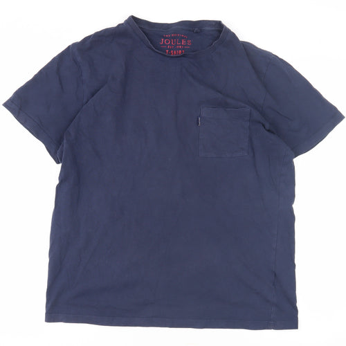 Joules Unisex Blue M Basic Cotton T-Shirt