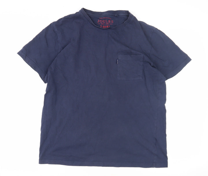 Joules Unisex Blue M Basic Cotton T-Shirt