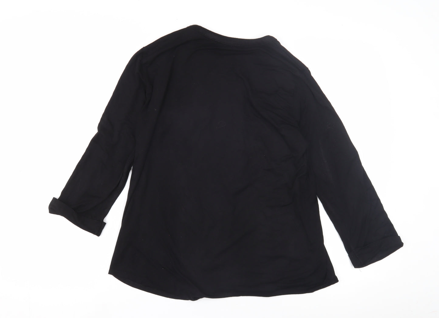 Cable & Gauge Women's Black Blouse Zip Accent M