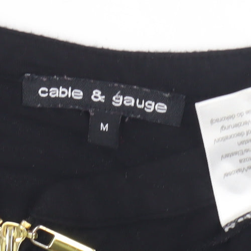 Cable & Gauge Women's Black Blouse Zip Accent M