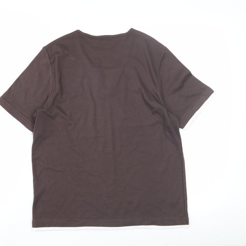 TIGI Women's Brown Studded T-Shirt Size 10 Casual