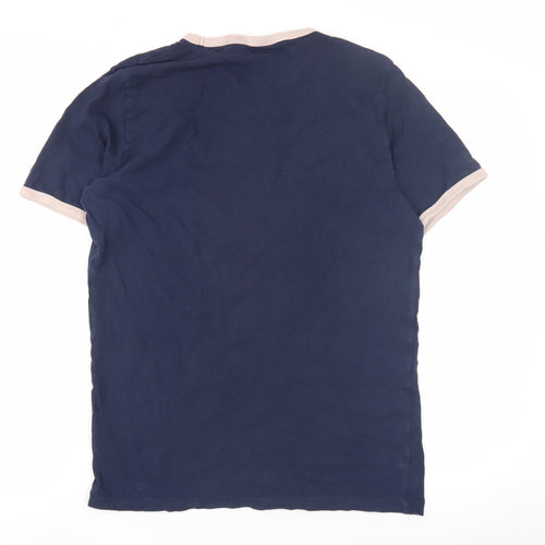 Next Men's Blue Crew Neck Logo T-Shirt, Size M