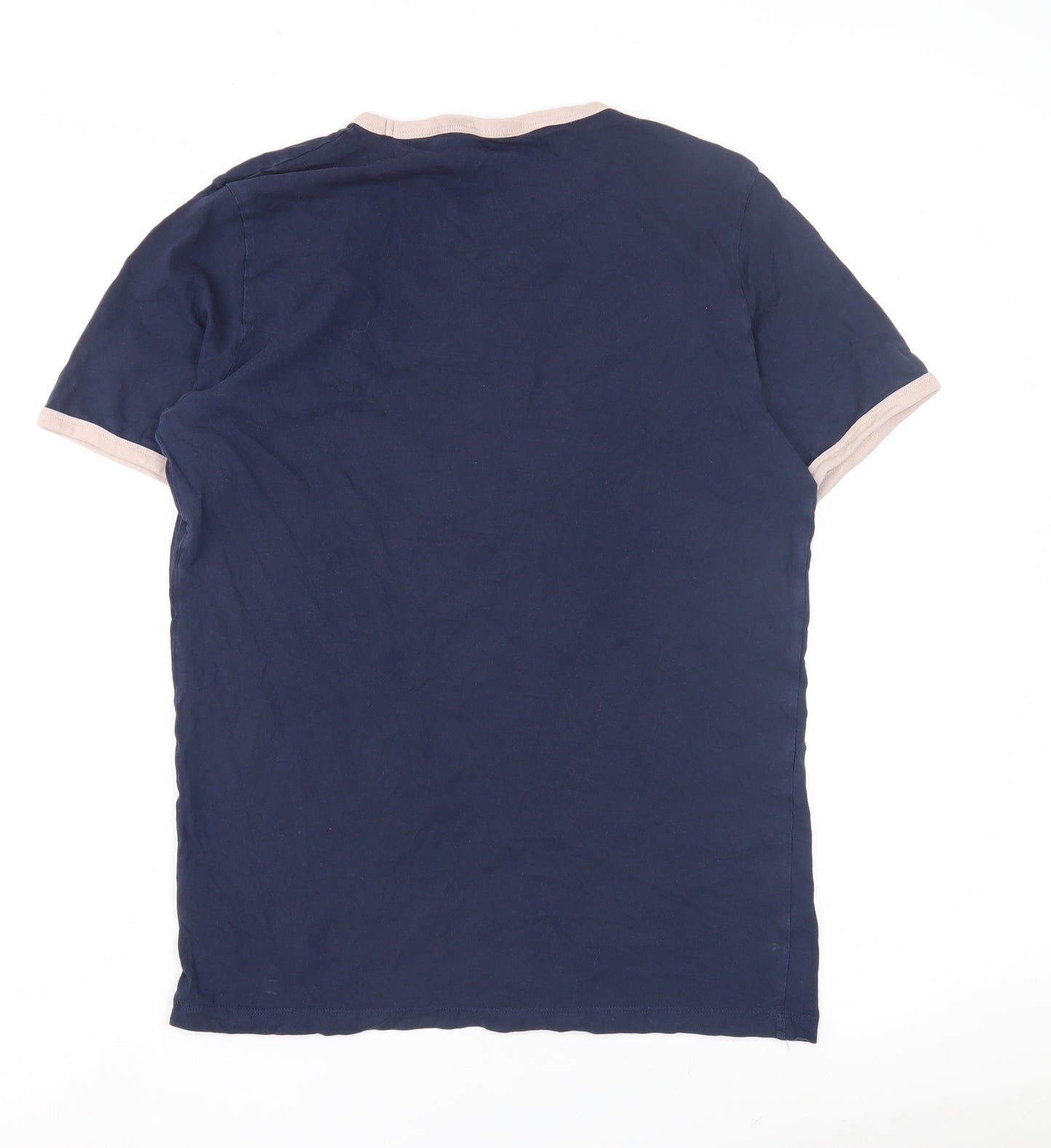 Next Men's Blue Crew Neck Logo T-Shirt, Size M