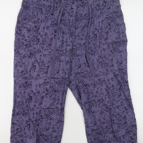 BHS Purple Floral Women's Trousers Size 10