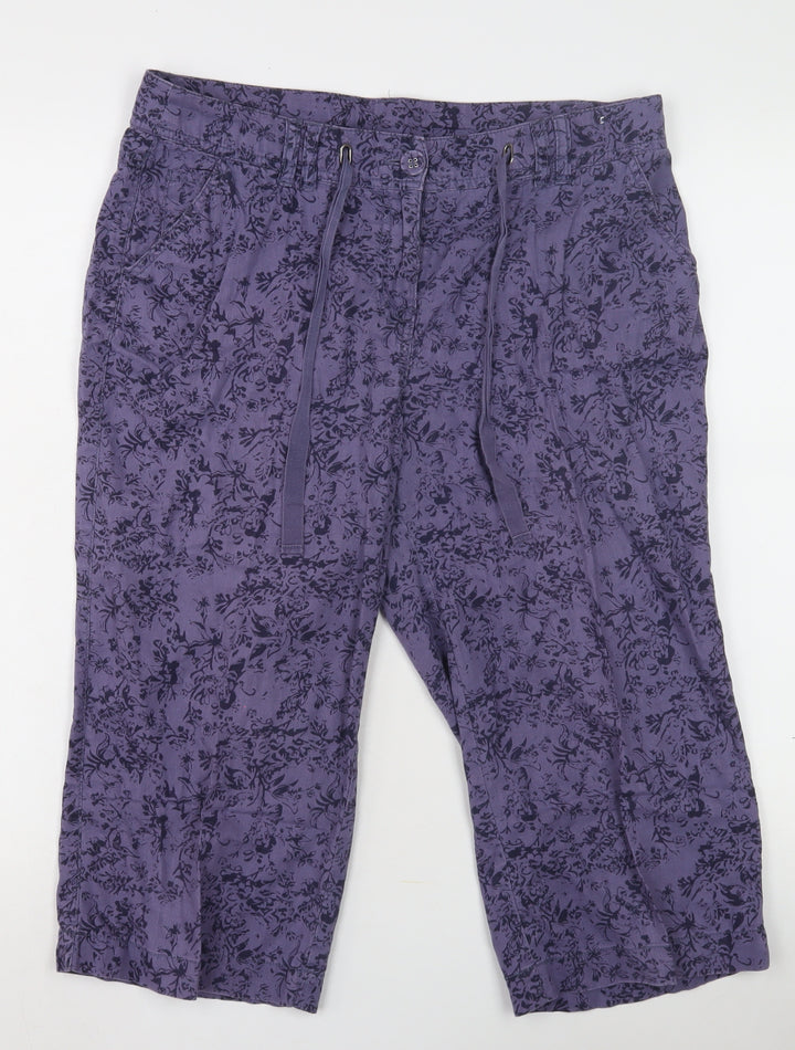BHS Purple Floral Women's Trousers Size 10