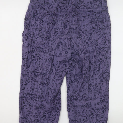BHS Purple Floral Women's Trousers Size 10