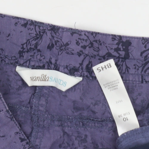 BHS Purple Floral Women's Trousers Size 10