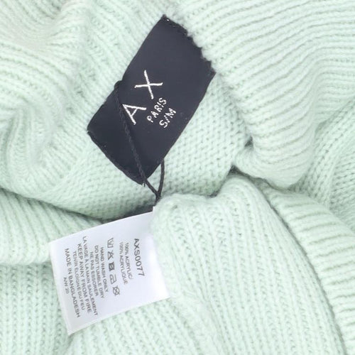 AX Paris Women's Green Roll Neck Balloon Sleeve Jumper