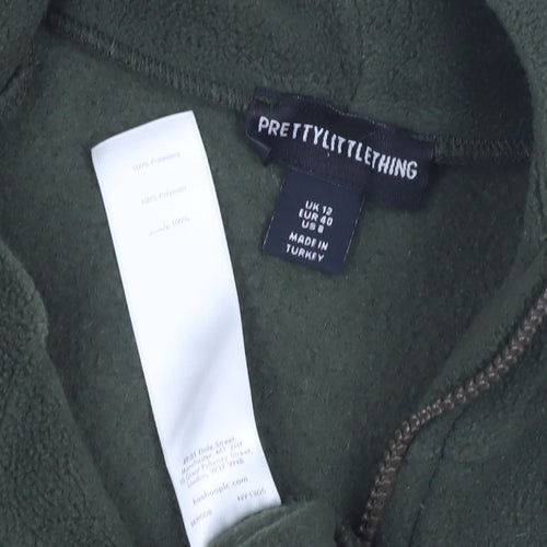 PrettyLittleThing Women Green Pullover Hoodie UK 12