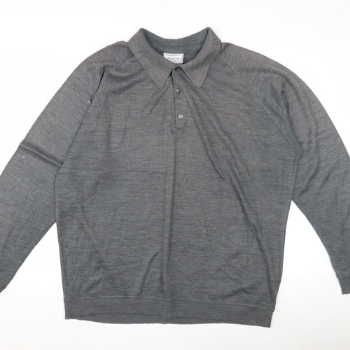 Burton Men's Grey Collared Jumper - Long Sleeve Large 52-54"