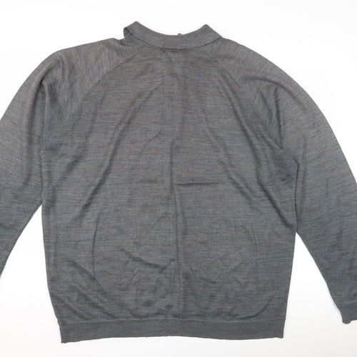Burton Men's Grey Collared Jumper - Long Sleeve Large 52-54"