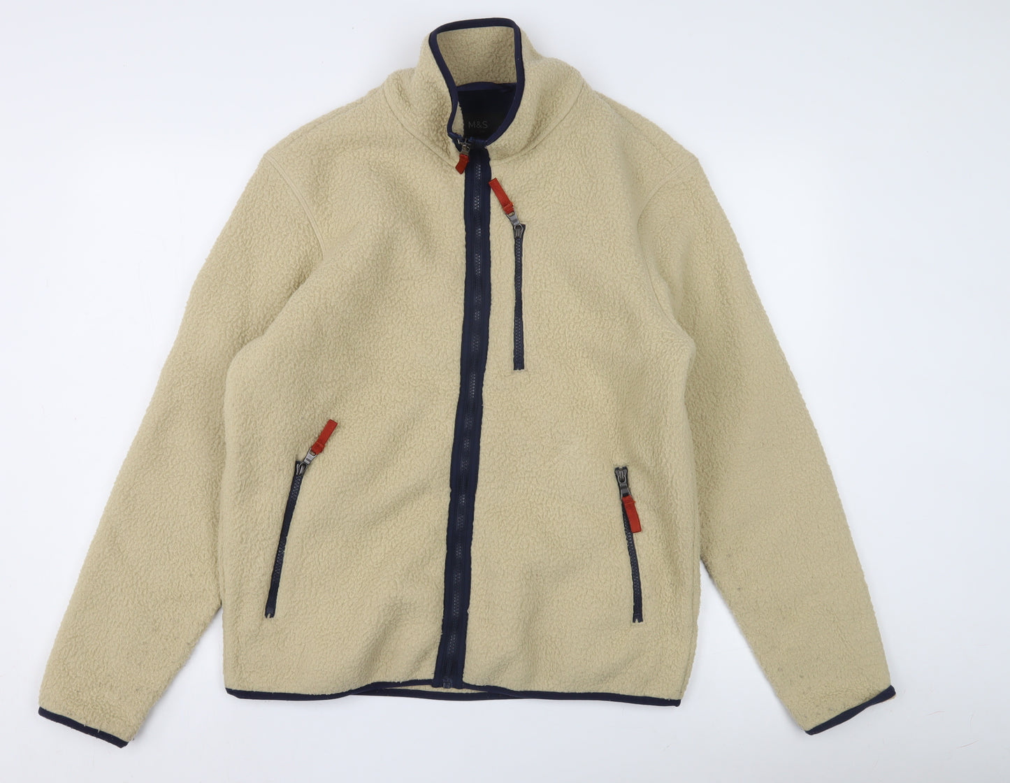Marks and Spencer Men's Beige Fleece Jacket Size M