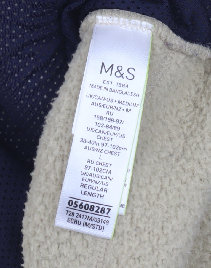 Marks and Spencer Men's Beige Fleece Jacket Size M
