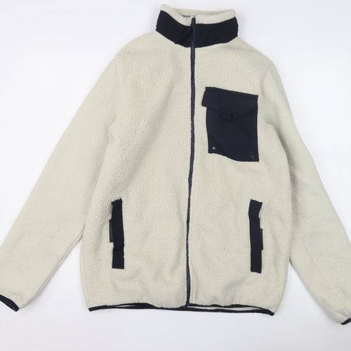 Livery Men's White Mid-Length Basic Jacket M