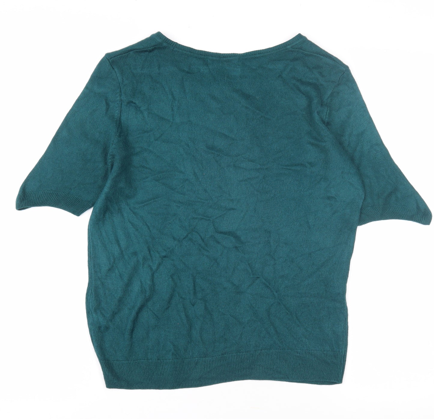 Marks and Spencer Women's Green Crew Neck Jumper Size 10