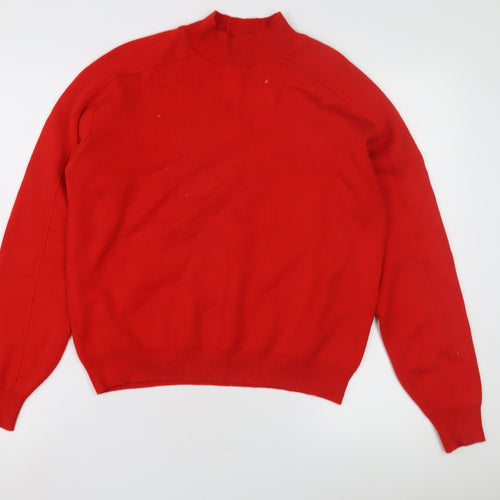 Topshop Women's Red Mock Neck Pullover Jumper Size 10
