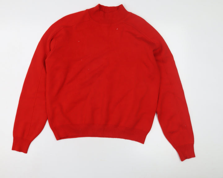 Topshop Women's Red Mock Neck Pullover Jumper Size 10