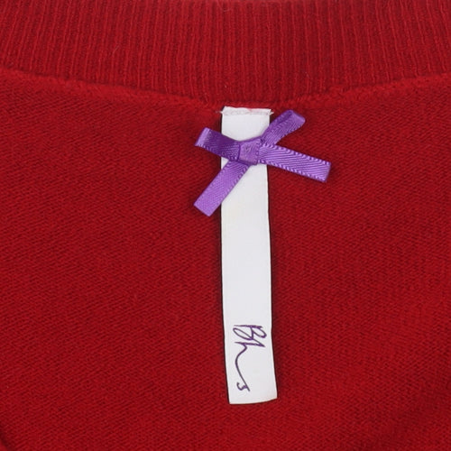 BHS Women's Red V-Neck Pullover Jumper, Size 20