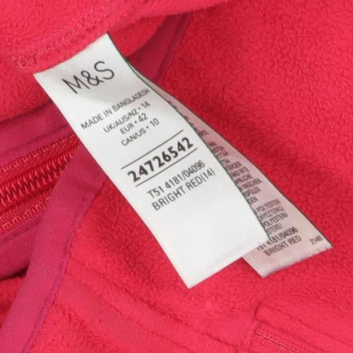 Marks and Spencer Women's Red Fleece Jacket UK 14