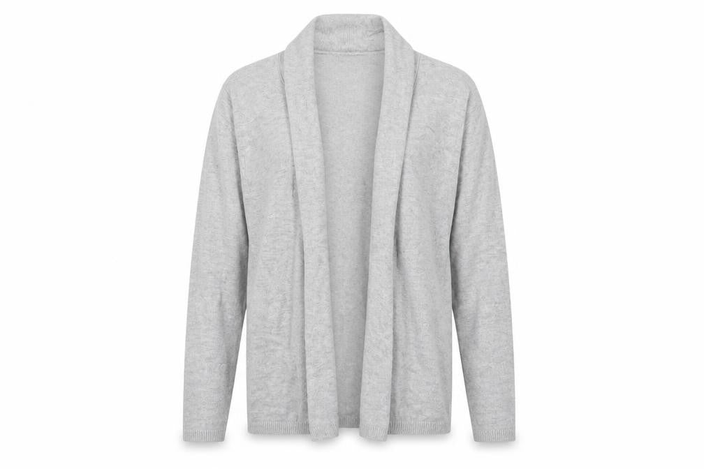 Front view of Zara girls’ grey cardigan 9-10 years open front lightweight