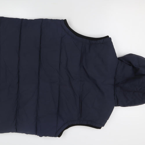 Next Men's Blue Puffer Jacket, L, Hooded, Zipped