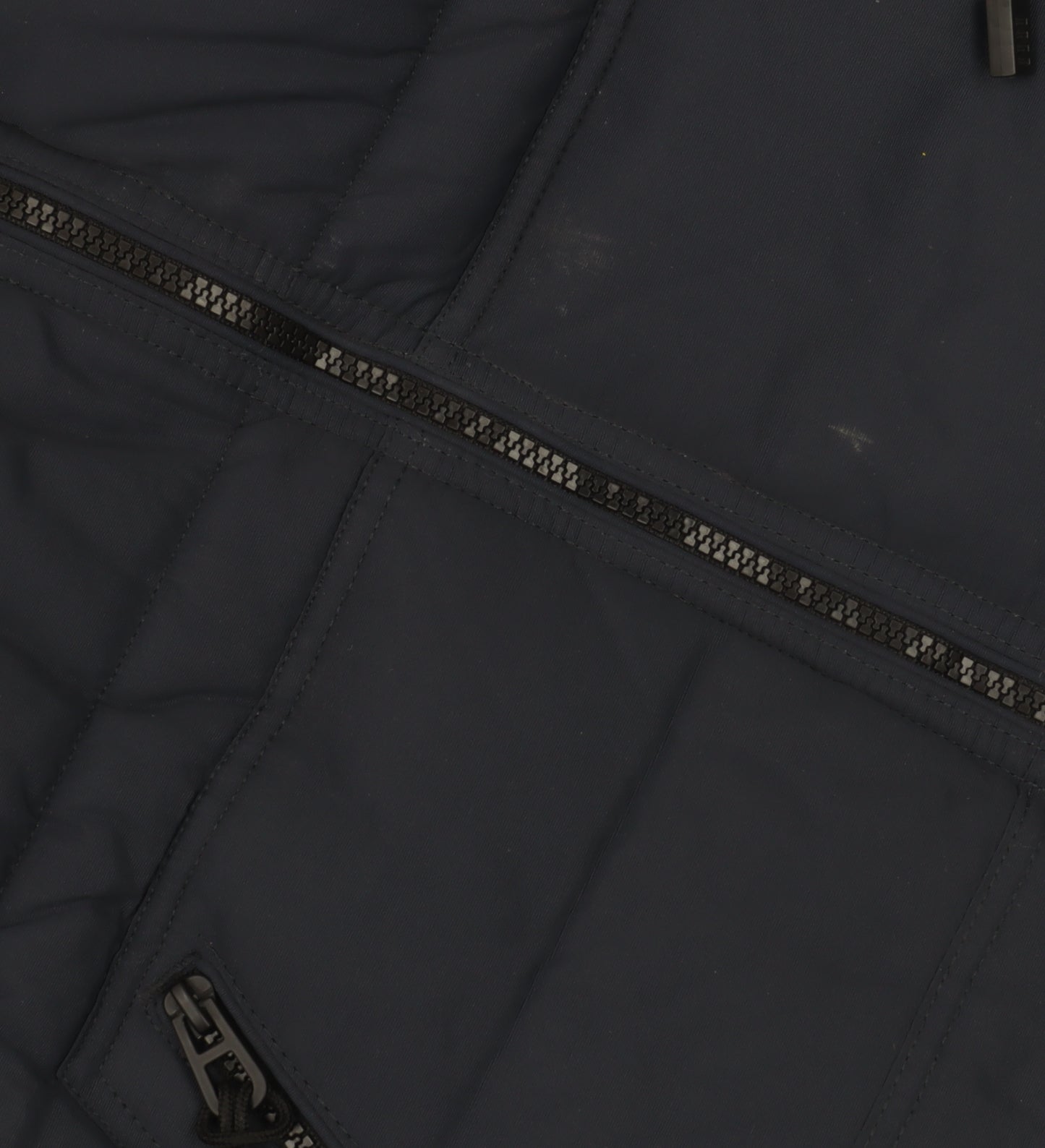 Next Men's Blue Puffer Jacket, L, Hooded, Zipped
