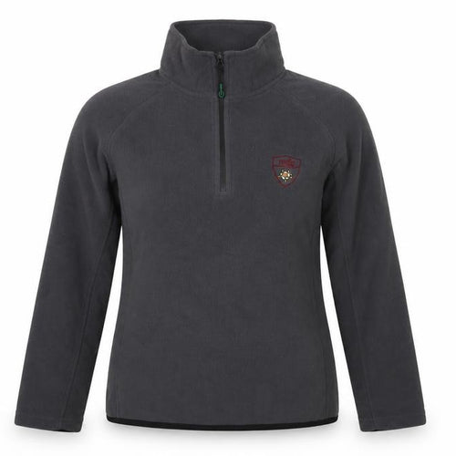 Grey Unisex Fleece Sweatshirt L Casual 1/2 Zip