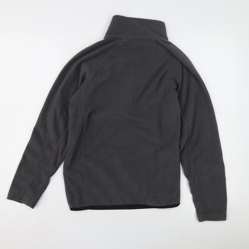 Grey Unisex Fleece Sweatshirt L Casual 1/2 Zip
