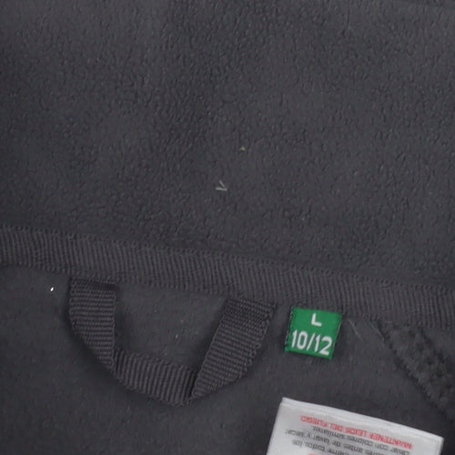 Grey Unisex Fleece Sweatshirt L Casual 1/2 Zip