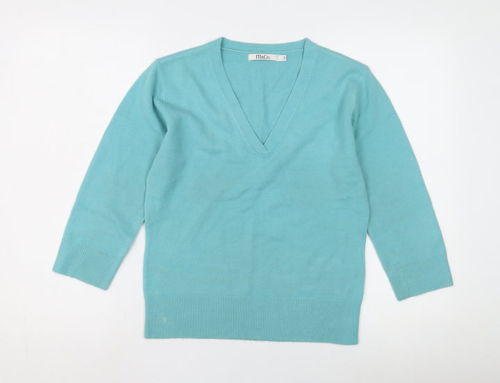 M&Co Women's Blue Pullover Jumper, Size S