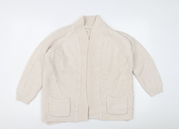 Marks and Spencer Women's Ivory Open Front Cardigan, Size 16