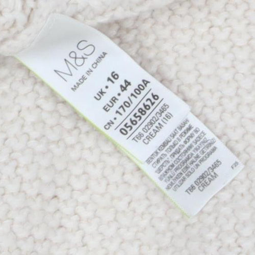 Marks and Spencer Women's Ivory Open Front Cardigan, Size 16