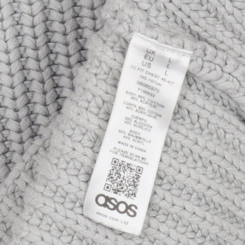 ASOS Women's Grey Knit Pullover Jumper Size L
