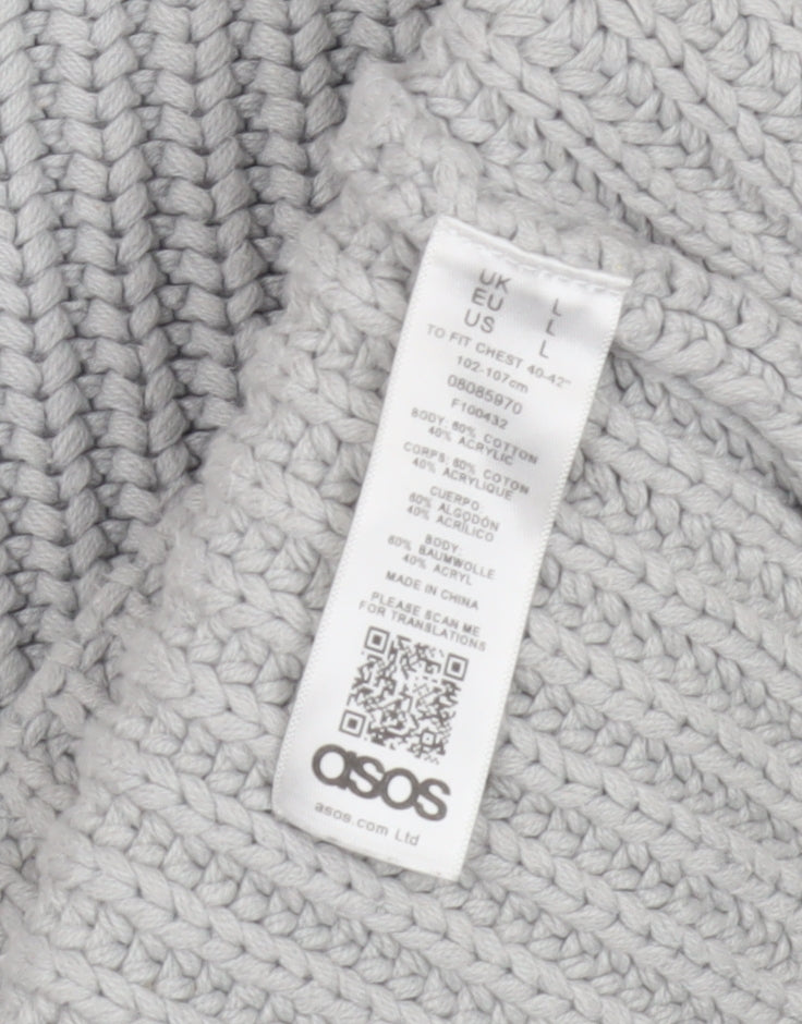 ASOS Women's Grey Knit Pullover Jumper Size L