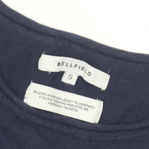 Bellfield Men's Blue Cotton Pullover Jumper S