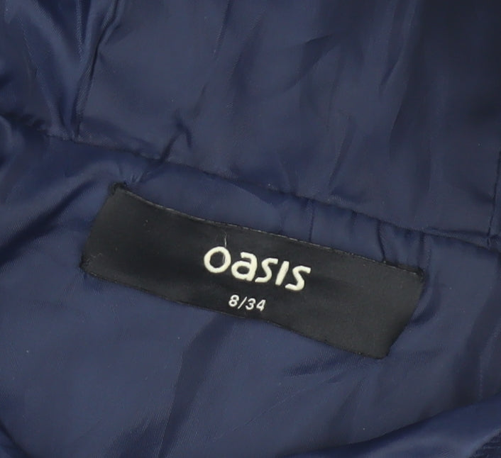 Oasis Women's Blue Quilted Jacket Size 8