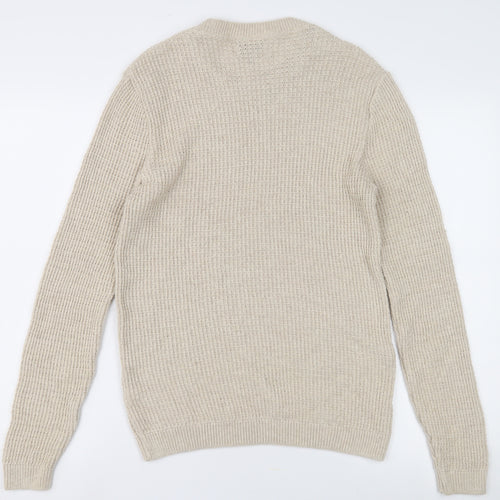 Topman Men's Beige Pullover Jumper, S, Crew Neck