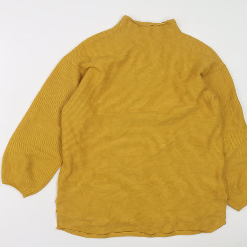 EREKAJUSOPH Women's Yellow Mock Neck Knit Jumper M