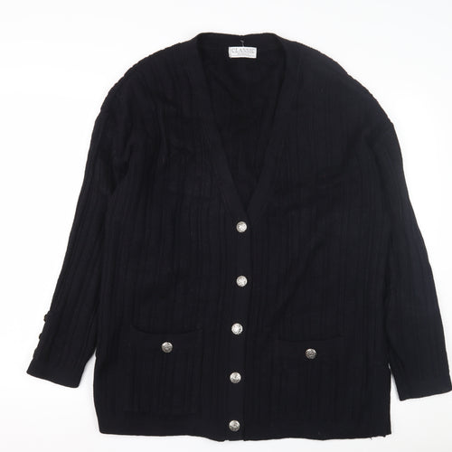 Classic Woman Black Cardigan, Size 16 Women's